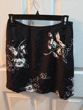 Express Black Mini Skirt with Cream Floral